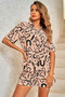 Outfit Sequins Lips Print Button Down Shorts Set
