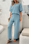 Two Pieces Outfits Knitted Crew Neck Button Set