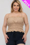 Plus Size Tiered Shirred Body Crop Top​​