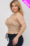 Plus Size Tiered Shirred Body Crop Top​​