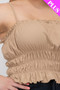 Plus Size Tiered Shirred Body Crop Top​​