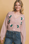 Mid Cropped Flower Cardigan​​