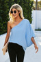 Solid Asymmetrical Collar Dolman Tunic Top