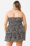 Plus Floral Print Ruched Ruffle Smocked Back Top & High Waist Flare Hem Mini Skirt Set