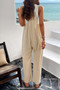 Pocketed Spaghetti Strap Loose Sleeveless Jumpsuit