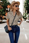 V Neck Floral Print Batwing Sleeve Blouse