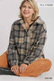 Plaid Collar Button Down Overshirt With Front Pockets​