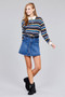 Ladies Fashion Plus Size Long Sleeve Multi Striped Dty Brushed Shirts​