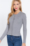 Long Slv Crew Neck Basic Cardigan​​​​