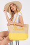 Color Sewn Rope Beach Letter And Strap Crochet Fabric Tote