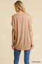 Short Sheer Dolman Sleeve Scoop Neck Top With Side Slit​​​