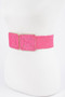 Faux Straw Two Buckle Elastic Belt