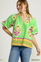 Boho-Chic Floral Print Blouse​