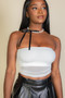 Cropped Strapless Top With Mesh