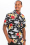 Mens Print Hawaiian Button Down Shirt​