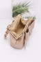 Faux Leather Ribbon Chain Handle Party Clutch
