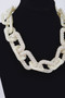 Faux Pearl Link Chain Necklace
