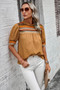 Geometric Print Elegant Textured Puff Sleeve Shirt
