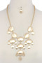 Brushed Oval Shape Dangle Metal Necklace