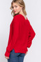 Long Slv Double V-Neck Sweater
