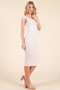 Cap Sleeve Shirred Printed Midi Dress W/ Side Slit​