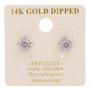 14K Gold Dipped Cz Stone Stud Earring​