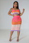 Women's Clothing Fashionable Multi-Color Colorblock Braided Beach Dress Two-Piece Set