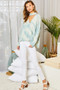 Chocker Neck Surplice Hi-Lo Tie-Dye Top