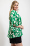 Geometric Print Ruffled Bell Sleeve Woven Top