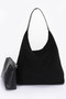 Faux Suede Bindle Bag W/ Pouch