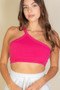 One Shoulder Ribbed Cropped Top