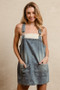 BiBi Washed Adjustable Strap Denim Overall Dress