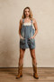 BiBi Washed Adjustable Strap Denim Overall Dress