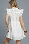 Umgee Ruffle Cap Sleeve Textured Mini Dress