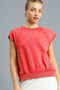 Umgee Round Neck Cap Sleeve Sweatshirt