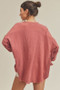 Aemi + Co Exposed Seam Raw Hem Half Button Top