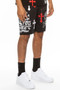 Mens Chrome Cross Skull Shorts