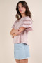 VERY J Lace Trim Sleeve Top