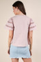 VERY J Lace Trim Sleeve Top
