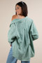 VERY J Mineral Washed Gauze Button Down Shirt