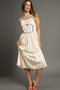 Umgee Striped Colorful Embroidered Trim Cami Dress