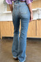 Judy Blue Full Size Distressed Raw Hem Bootcut Jeans