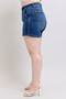 Judy Blue Full Size Double Button Waistband Denim Shorts Plus Size