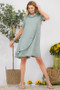 Celeste Full Size Decor Button Short Sleeve Dress with Pockets Plus Size
