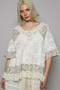 POL Floral Print Eyelet Ruffled Hem Blouse