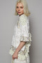 POL Floral Print Eyelet Ruffled Hem Blouse