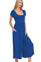 Zenana Double Layered Short Sleeve Jumpsuits