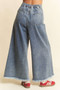 Davi & Dani Patch Pocket Wide Leg Culotte Jeans