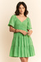 Davi & Dani Jacquard Checker Smocking Tiered Dress