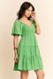 Davi & Dani Jacquard Checker Smocking Tiered Dress